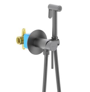 Гигиенический душ со смесителем Aquatek Европа AQ1021BGM шлифованное чёрный хром